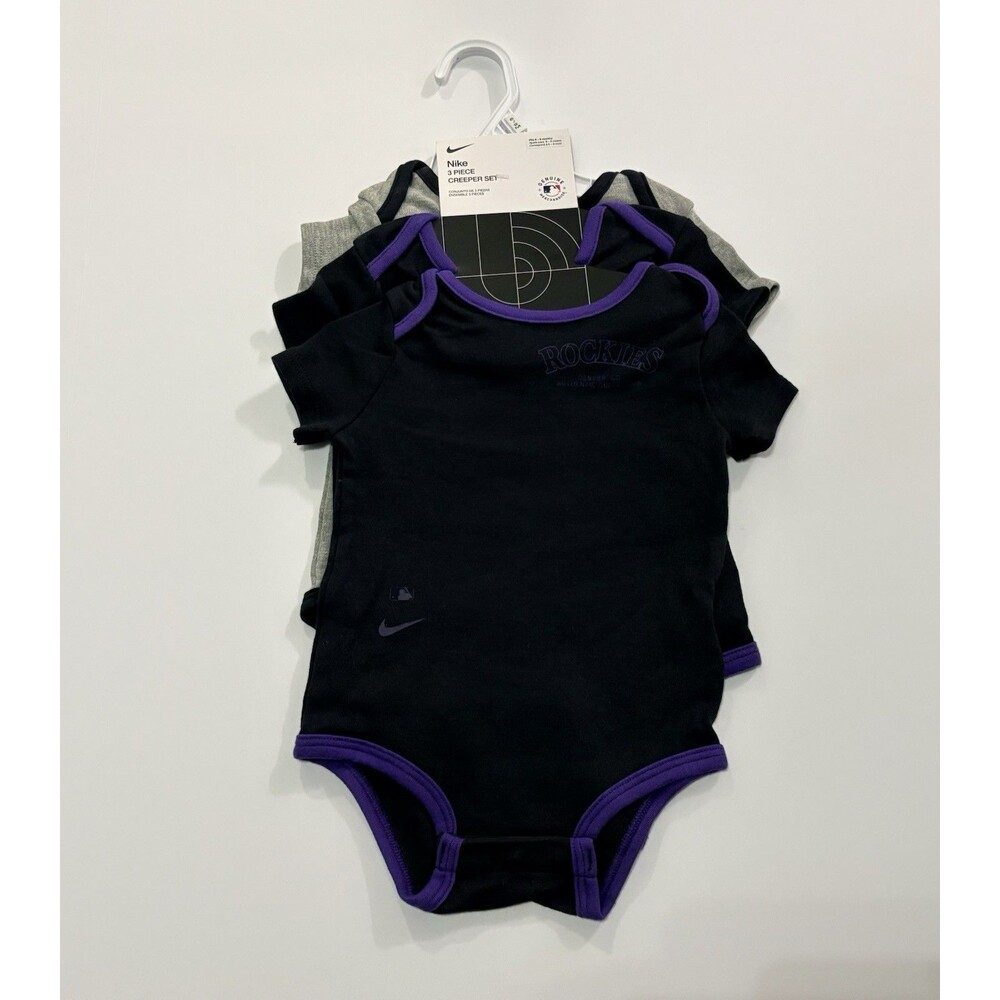 NWT Colorado Rockies NIKE Baby Infant 3 Piece Creeper Bodysuit Set SZ 6-9 Months